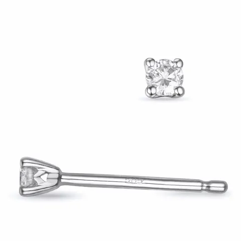 2 x 0,05 ct solitaire-nappikorvakorut 14 karaatin valkokultaa kanssa timantti