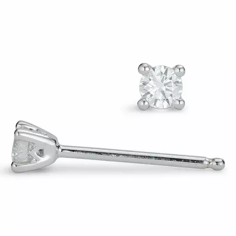 2 x 0,08 ct solitaire-nappikorvakorut 14 karaatin valkokultaa kanssa timantti