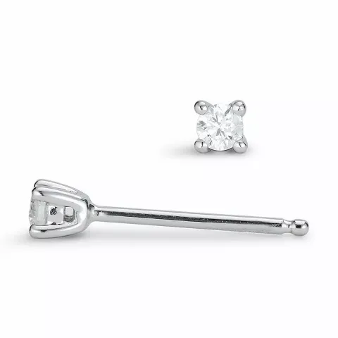 2 x 0,03 ct solitaire-nappikorvakorut 14 karaatin valkokultaa kanssa timantti