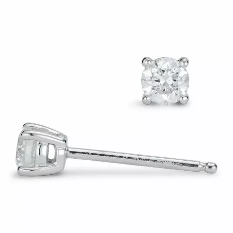 2 x 0,20 ct timantti solitaire-nappikorvakorut 14 karaatin valkokultaa kanssa timantti