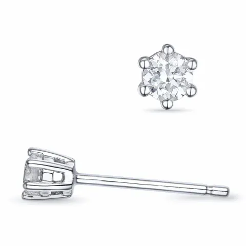 2 x 0,09 ct timantti solitaire-nappikorvakorut 14 karaatin valkokultaa kanssa timantti