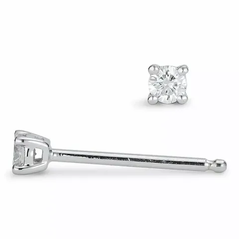 2 x 0,05 ct solitaire-nappikorvakorut 14 karaatin valkokultaa kanssa timantti