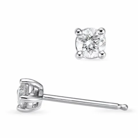 2 x 0,13 ct solitaire-nappikorvakorut 14 karaatin valkokultaa kanssa timantti