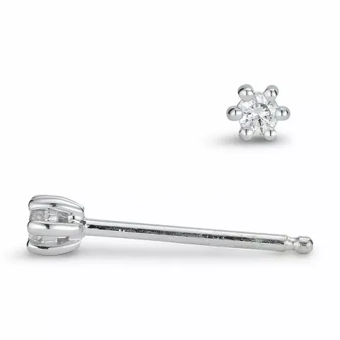 2 x 0,03 ct timantti solitaire-nappikorvakorut 14 karaatin valkokultaa kanssa timantti