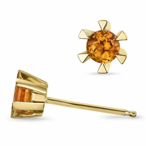 2 x 0,25 ct solitaire-nappikorvakorut 14 karaatin kultaa kanssa sitriini
