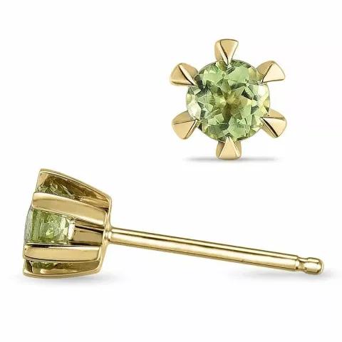 2 x 0,23 ct solitaire-nappikorvakorut 14 karaatin kultaa kanssa peridootti