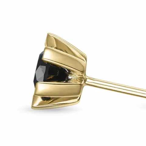 2 x 0,50 ct mustat solitaire-nappikorvakorut 14 karaatin kultaa kanssa musta timantti