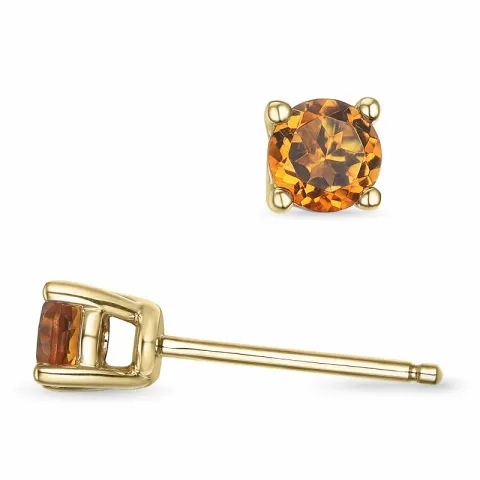 Sitriini nappikorvakorut 14 karaatin kultaa kanssa sitriiniä 