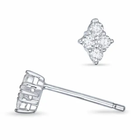 Aitoja briljanttikorvakorut 14 karaatin valkokultaa kanssa timanttia 