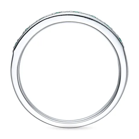 smaragdi sormus 14 karaatin valkokultaa 0,08 ct 0,10 ct