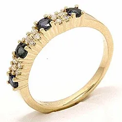 safiiri timanttisormus 14 karaatin kultaa 0,12 ct