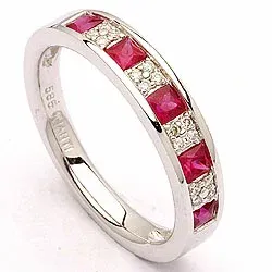 tilaustuotteet - rubiini sormus 14 karaatin valkokultaa 0,08 ct 0,53 ct