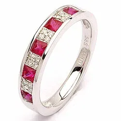 tilaustuotteet - rubiini sormus 14 karaatin valkokultaa 0,08 ct 0,53 ct