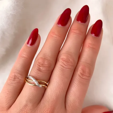 Timantti sormus 14 karaatin kulta ja valkokultaa 0,01 ct