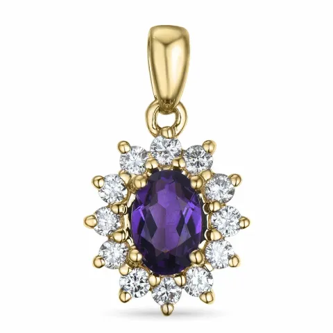 ametisti ruusukeriipus 14 karaatti kultaa 0,26 ct 0,45 ct