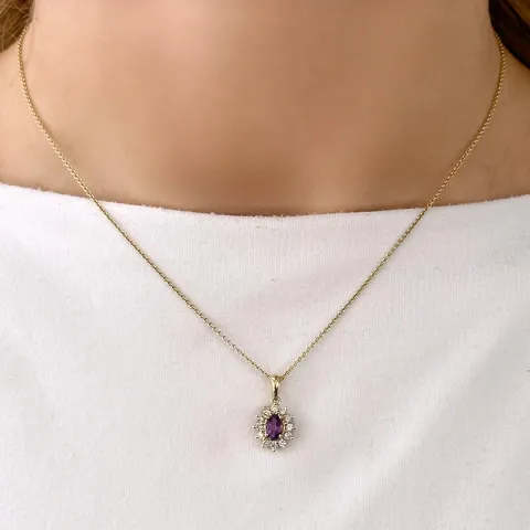 ametisti ruusukeriipus 14 karaatti kultaa 0,26 ct 0,45 ct