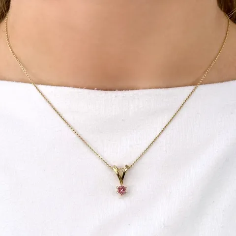 elegantti pinkki riipus 14 karaatti kultaa 0,28 ct