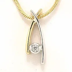 Riipus 14 karaatti kulta ja valkokultaa 0,05 ct