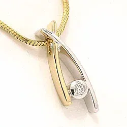 Riipus 14 karaatti kulta ja valkokultaa 0,05 ct