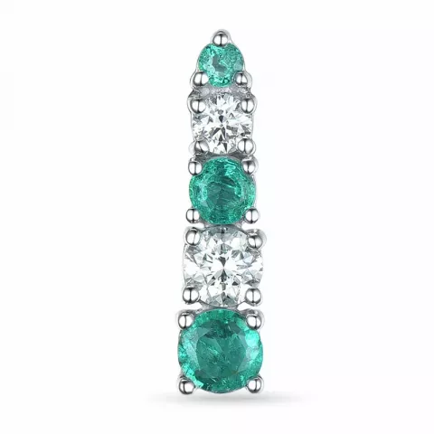 pitkä smaragdi timanttiriipus 14 karaatti valkokultaa 0,20 ct 0,31 ct