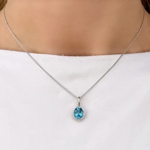 topaasi riipus 14 karaatti valkokultaa 0,12 ct 3,0 ct