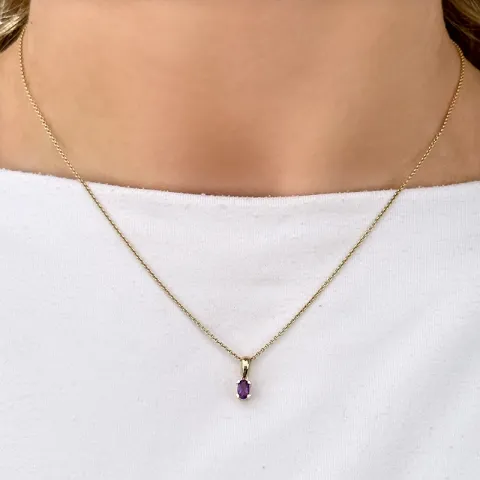 ametisti riipus 14 karaatti kultaa 0,25 ct