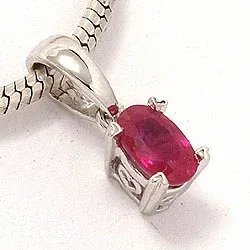 rubiini riipus 14 karaatti valkokultaa