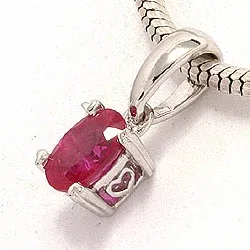 rubiini riipus 14 karaatti valkokultaa