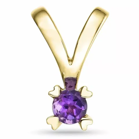 sydän lila ametisti riipus 14 karaatti kultaa 0,22 ct