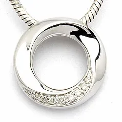 Pyöreä timanttiriipus 14 karaatti valkokultaa 0,06 ct