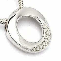 Pyöreä timanttiriipus 14 karaatti valkokultaa 0,06 ct