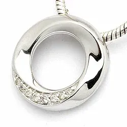 Pyöreä timanttiriipus 14 karaatti valkokultaa 0,06 ct