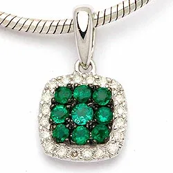 smaragdi riipus 14 karaatti valkokultaa 0,10 ct 0,29 ct