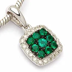 smaragdi riipus 14 karaatti valkokultaa 0,10 ct 0,29 ct