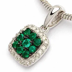 smaragdi riipus 14 karaatti valkokultaa 0,10 ct 0,29 ct