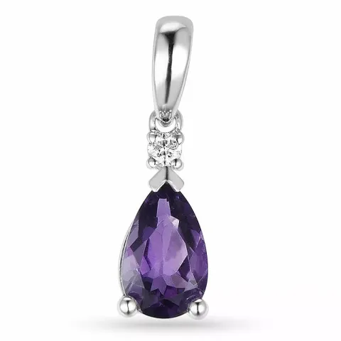 lila ametisti riipus 14 karaatti valkokultaa 0,03 ct 0,78 ct