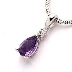 lila ametisti riipus 14 karaatti valkokultaa 0,03 ct 0,78 ct