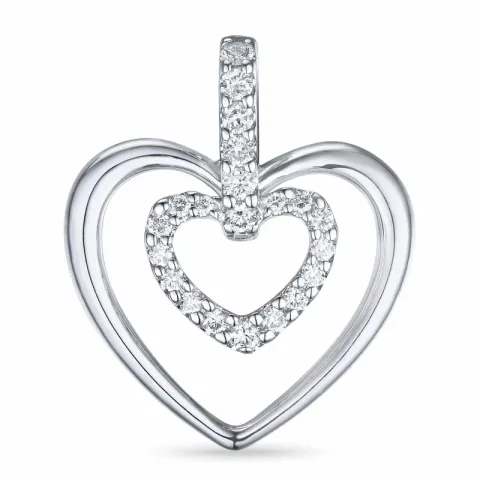 Sydän briljantti riipus 14 karaatti valkokultaa 0,20 ct