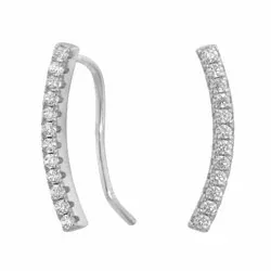 Pitkät Joanli Nor korvarenkaat  hopea valkoinen zirkoni
