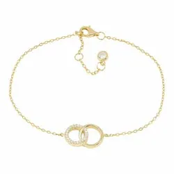 Joanli Nor ympyrä rannekoru  kullattua hopeaa valkoinen zirkoni