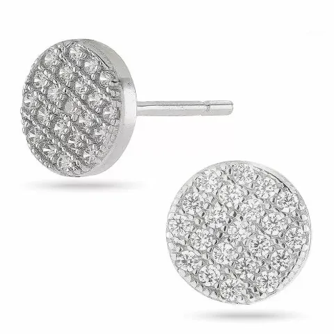 Joanli nor pyöreä korvarenkaat  rodinoitua hopeaa valkoinen zirkoni