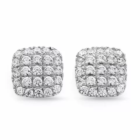 neliskulmainen timantti nappikorvakorut 14 karaatin valkokultaa kanssa timantti 