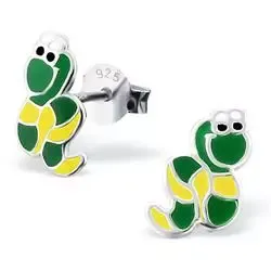 Käärme nappikorvakorut  hopeaa