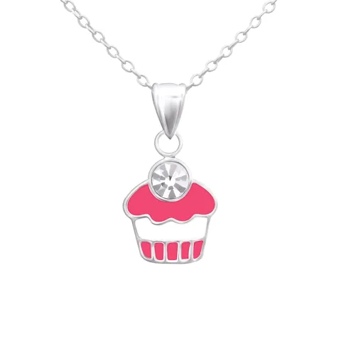 Cup cake kaulaketju hopeaa riipus hopeaa