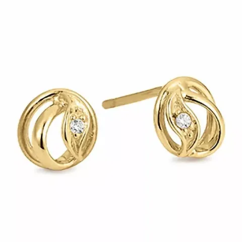 Aagaard ympyrä zirkoni korvarenkaat  8 karaatin kultaa valkoinen zirkoni