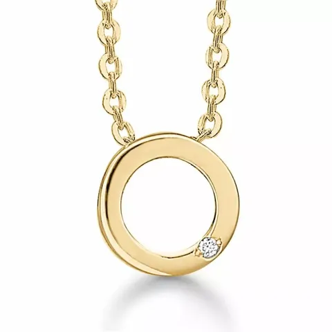 Aagaard ketju kullattua sterlinghop pyöreä riipus 14 karaatti kultaa 0,003 ct