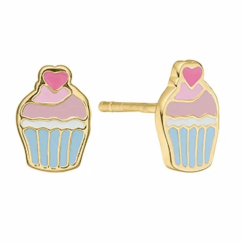 Aagaard cup cake korvarenkaat hopeaa pinkki emalji sininen emalji vaaleansininen emalji vaaleanpunainen emalji