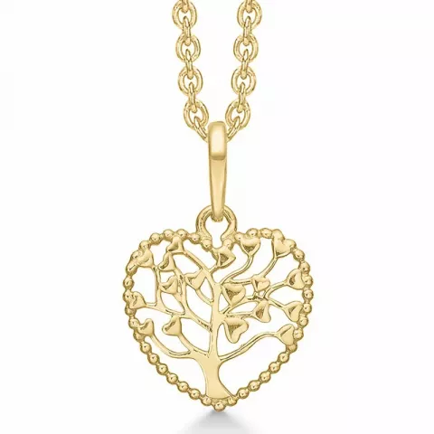 Støvring Design elämänpuu riipus jossa on ketju  8 karaatin kultaa Kullattu hopeakaulaketju