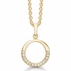 Støvring Design pyöreitä riipus jossa on ketju  kullattua hopeaa valkoinen zirkoni