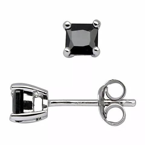 4 mm Støvring Design korvarenkaat  hopea musta zirkoni